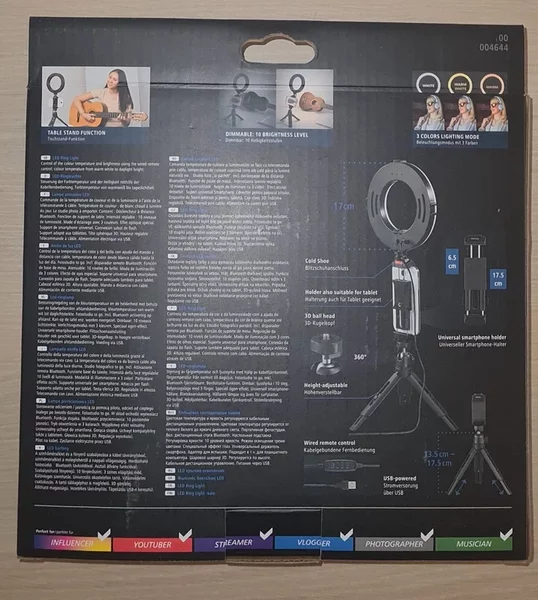 Vand lampa circulara LED Hama cu stativ reglabil, complet noua si sigilata