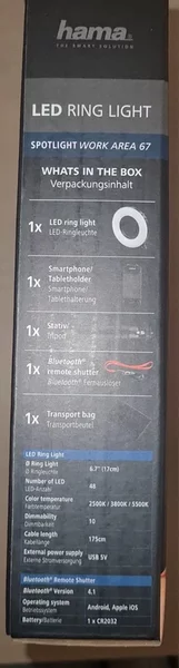 Vand lampa circulara LED Hama cu stativ reglabil, complet noua si sigilata